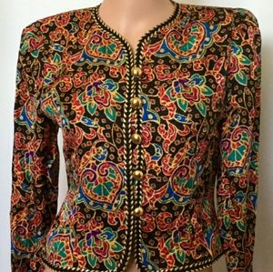 MAGGIE LONDON VTG. EUC 12 BLAZER/ BOLERO SILK VTG.